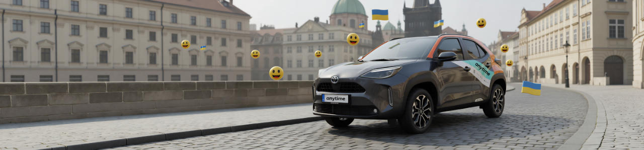 anytime car riding through the streets of prague